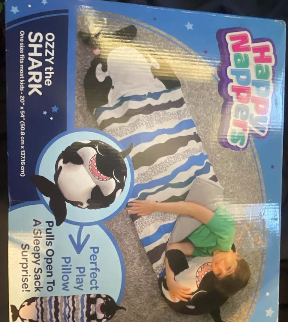 Happy Nappers Ozzy the Shark Pillow & Sleepy Sack Size 20" x 54"